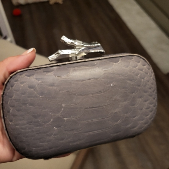 DVF Diane von Furstenberg Lytton Small Embossed Python Clutch - Picture 8 of 8